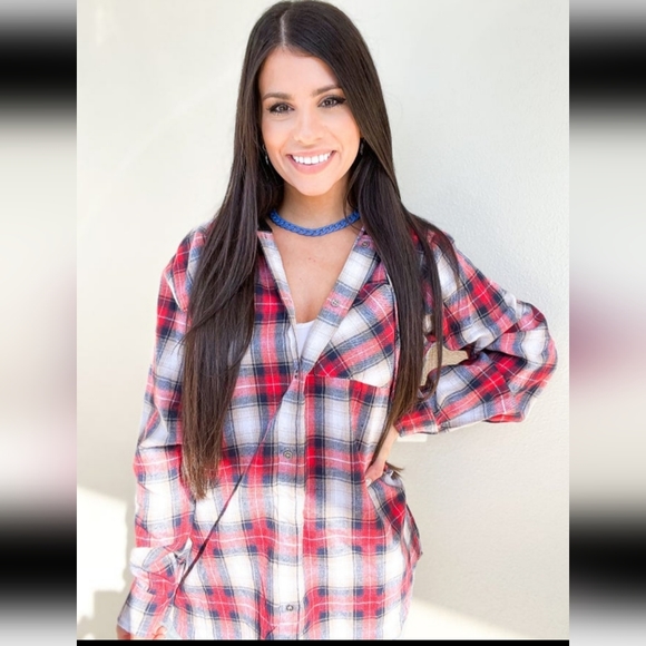 LA MIEL Tops - Nwt LA Miel hooded flannel